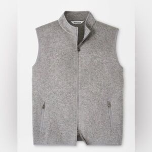 PETER MILLAR Crown Flex-Fleece Merino Wool Vest Men's Large British Grey NWT